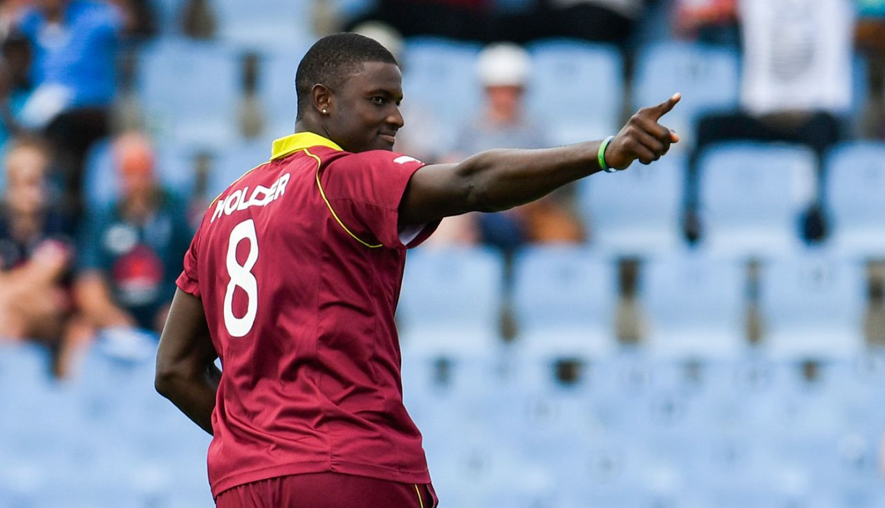 Jason Holder celebrates Joe Root's dismissal, West Indies v England, 5th ODI, St Lucia, March 2, 2019