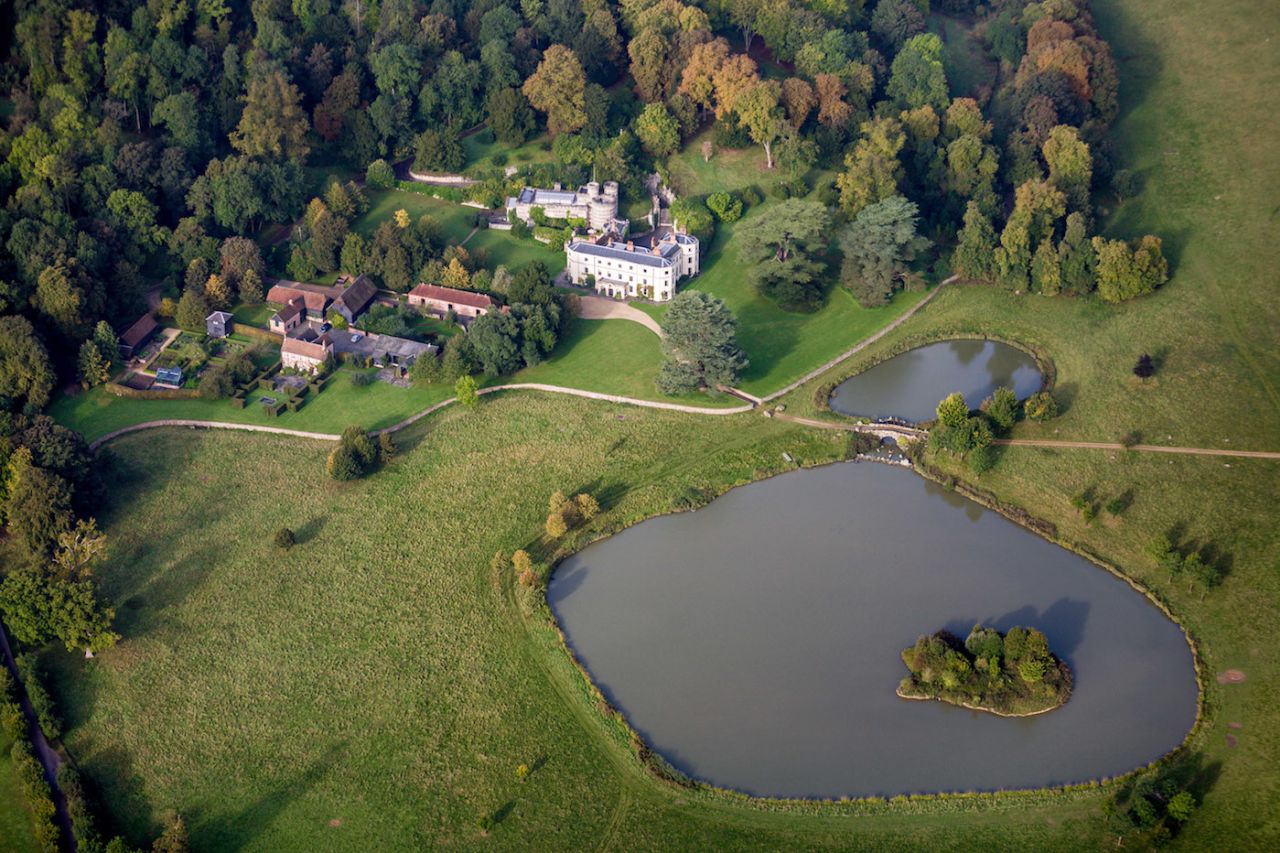 Aerial photograph of Wormsley Park, High Wycombe, England, September 26, 2010