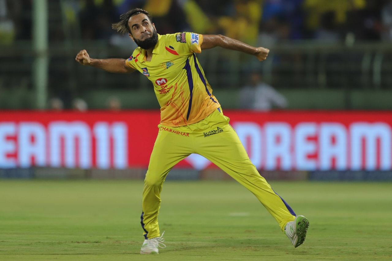 Imran Tahir celebrates in typical fashion after dismissing Shreyas Iyer, Chennai Super Kings v Delhi Capitals, IPL 2019 Qualifier 2, Visakhapatnam, May 10, 2019