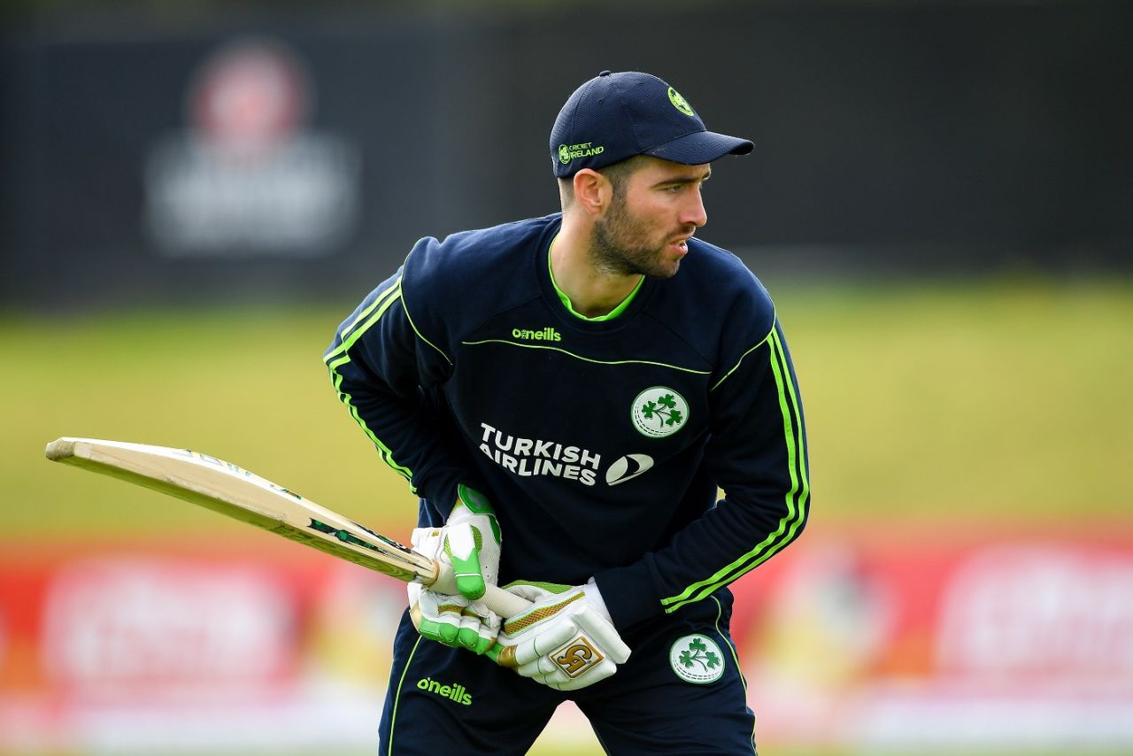 Andy Balbirnie bats during a nets session, Ireland v West Indies, Match 4, Ireland tri-series, Dublin, May 11, 2019