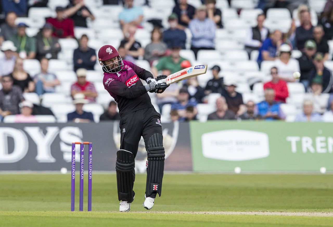 Peter Trego pulls on his way to top-scoring for Somerset, Nottinghamshire v Somerset, Royal London One Day Cup semi-final, Trent Bridge, May 12, 2019