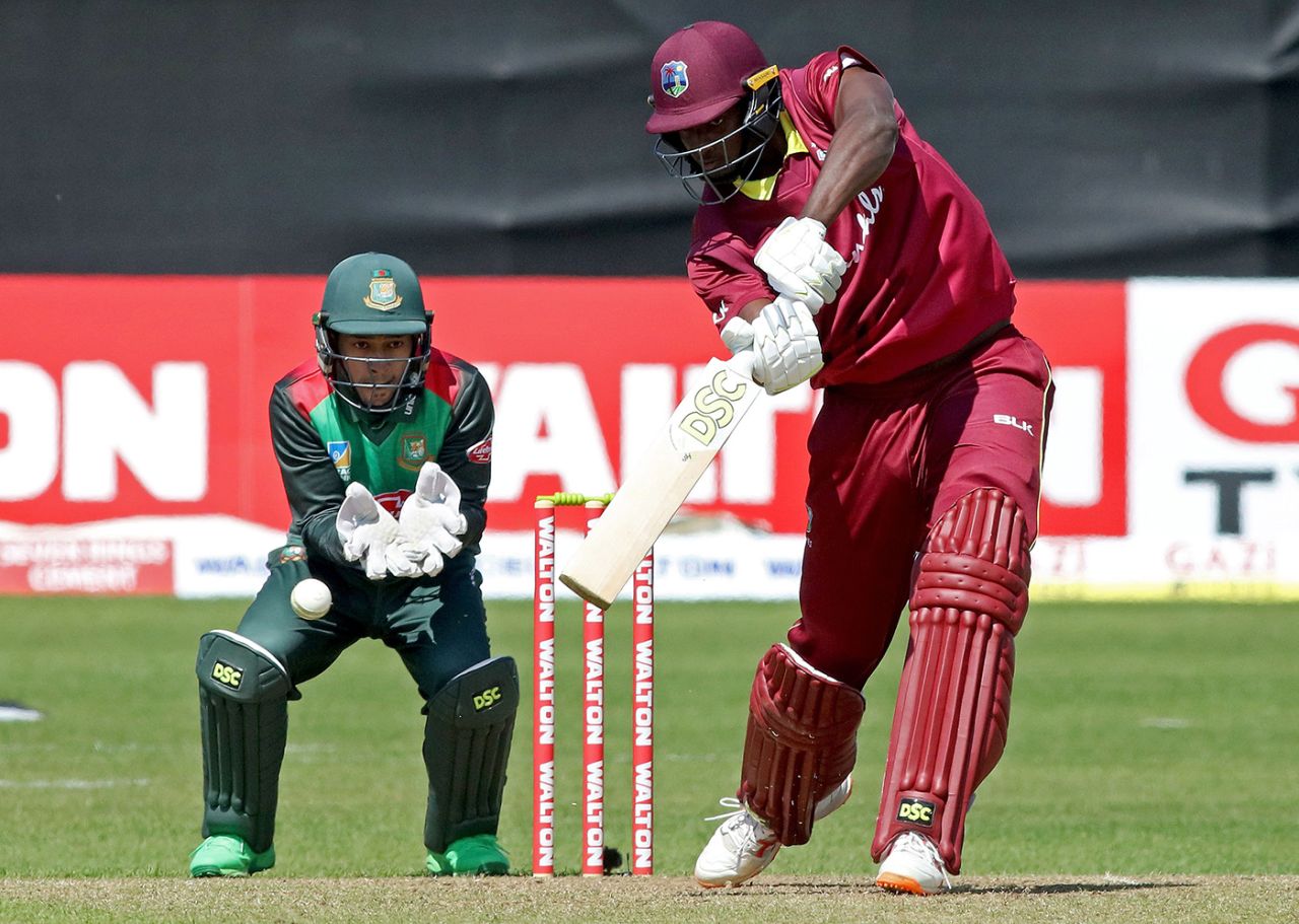 Jason Holder punches through the covers, Bangladesh v West Indies, Ireland tri-series, Dublin, May 13, 2019