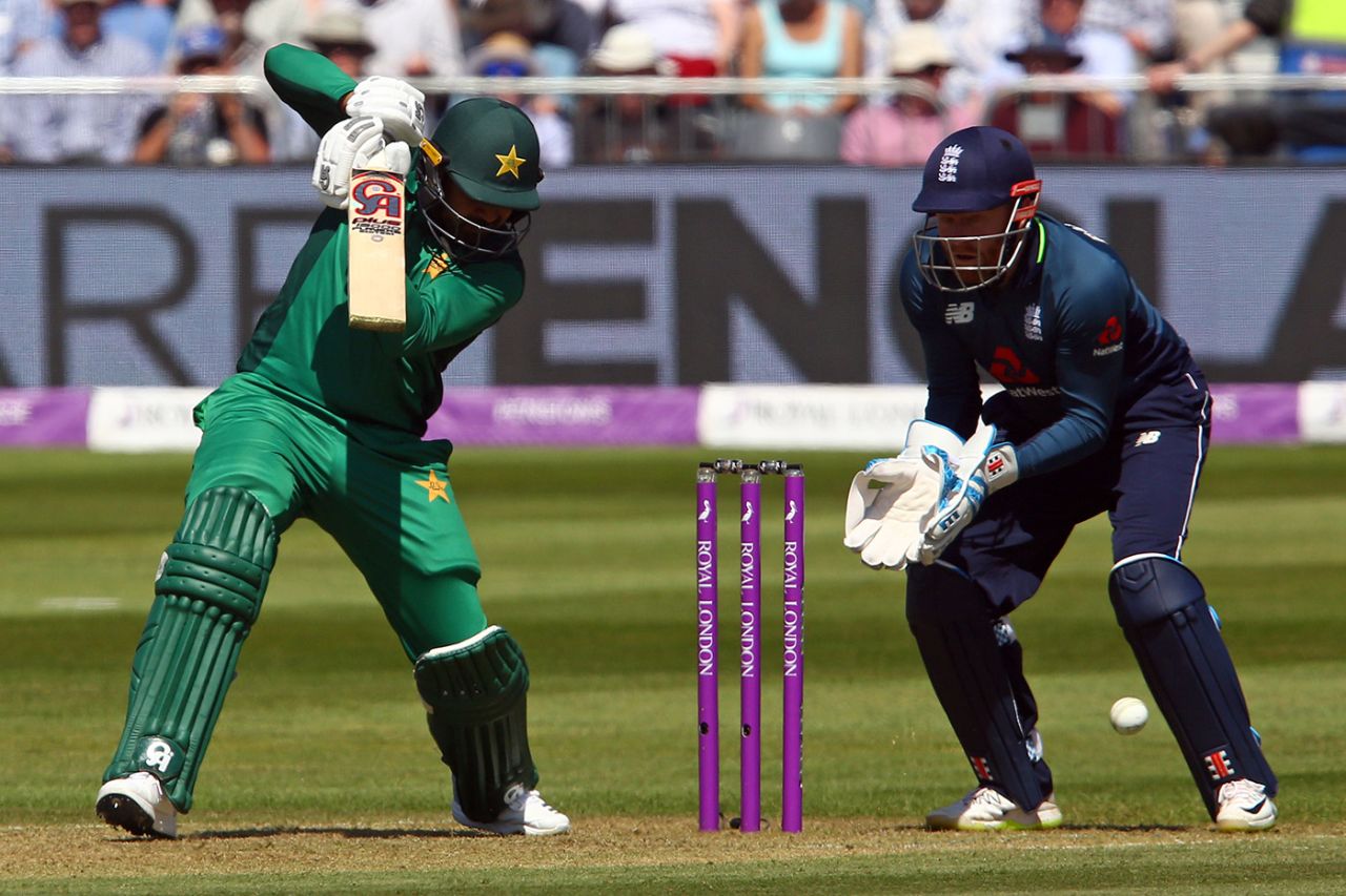 Haris Sohail drives off the back foot, England v Pakistan, 3rd ODI, Bristol, May 14, 2019