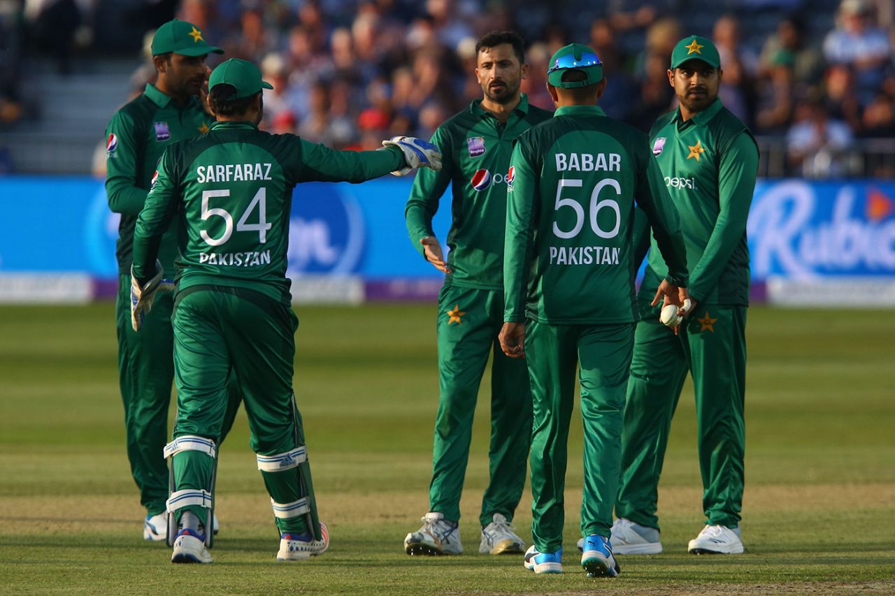 Junaid Khan celebrates dismissing Jonny Bairstow, England v Pakistan, 3rd ODI, Bristol, May 14, 2019