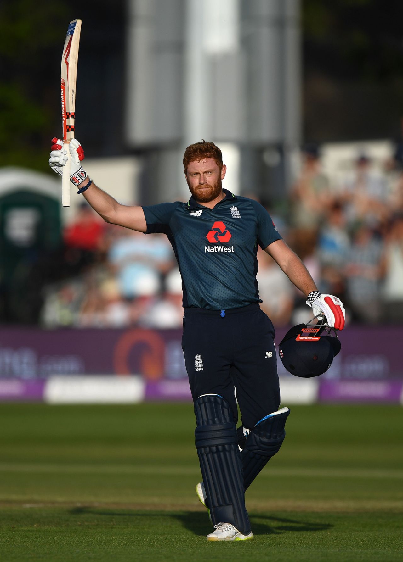 Jonny Bairstow celebrates his hundred, England v Pakistan, 3rd ODI, Bristol, May 14, 2019