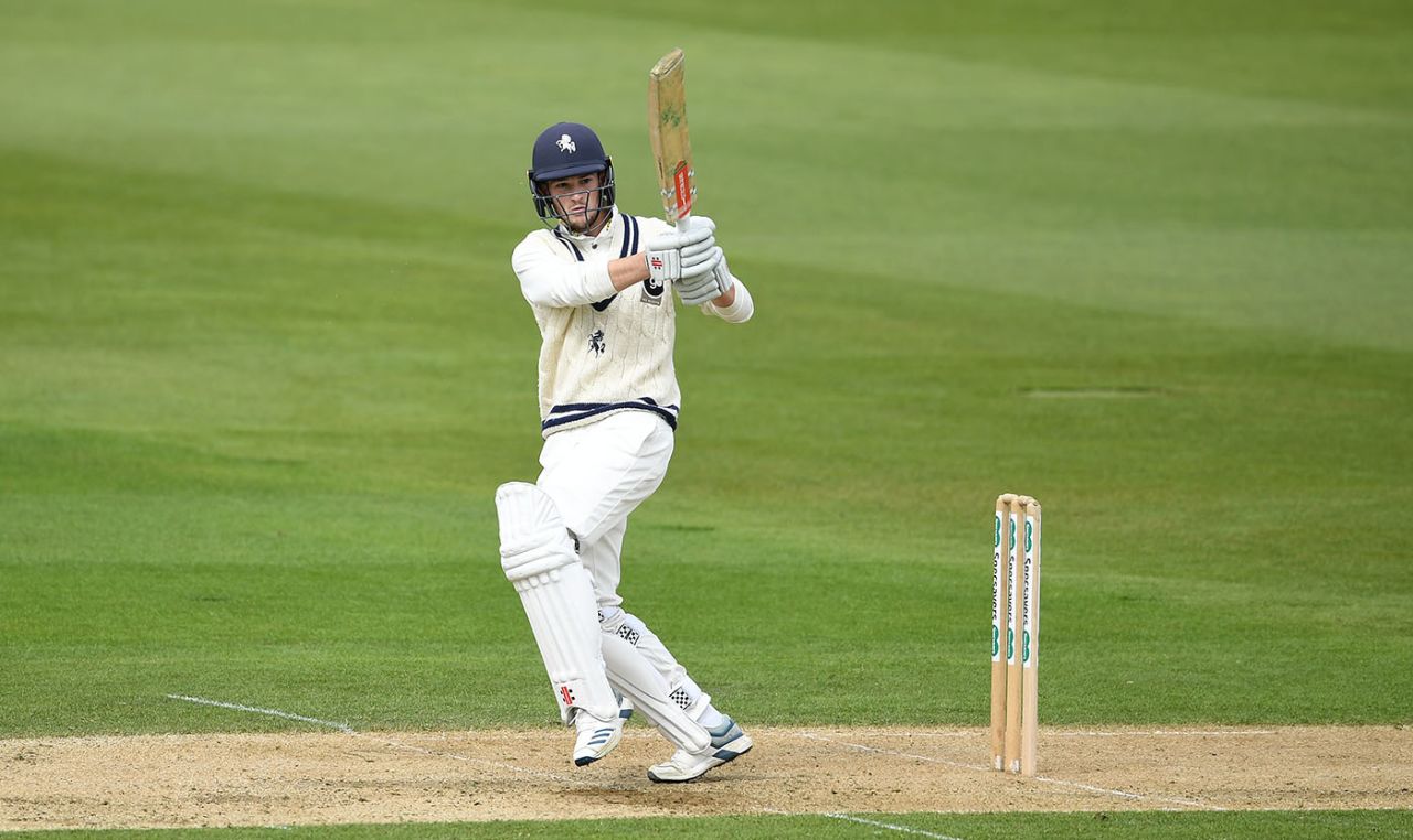 Ollie Robinson turns one down the leg side, Warwickshire v Kent, County Championship Division One, Edgbaston, April 12, 2019