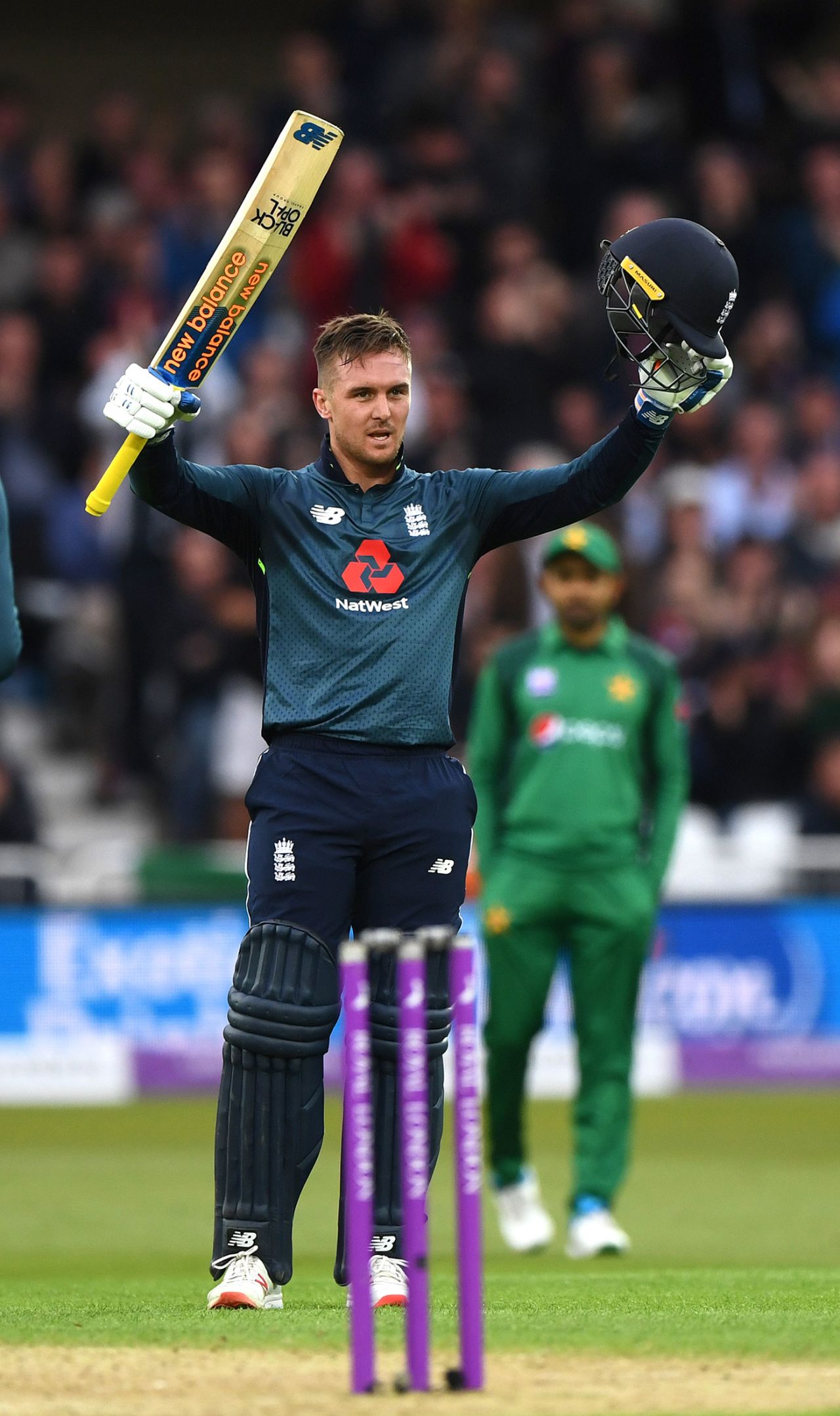 Jason Roy brings up his century, England v Pakistan, 4th ODI, Trent Bridge, May 17, 2019