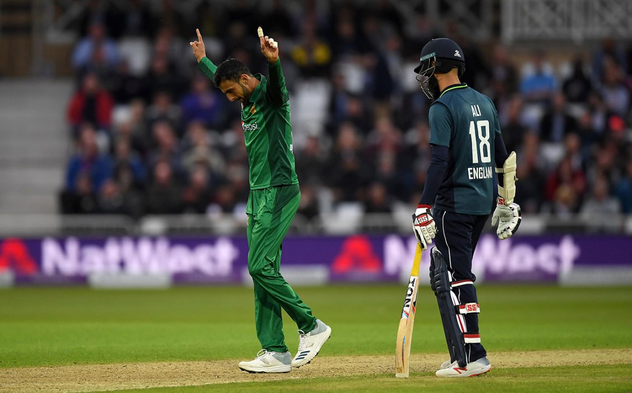 Shoaib Malik claimed the wicket of Moeen Ali, England v Pakistan, 4th ODI, Trent Bridge, May 17, 2019