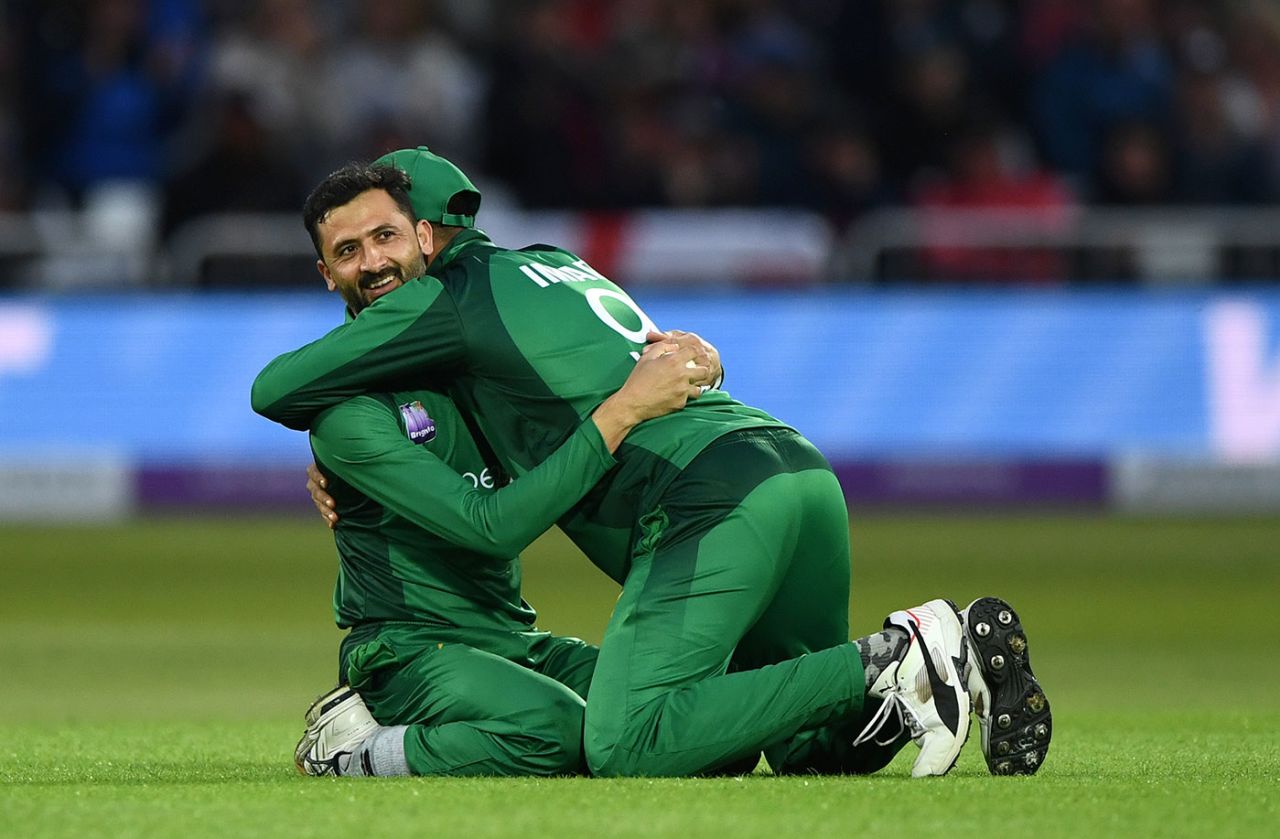Junaid Khan claimed a sharp catch off Joe Denly, England v Pakistan, 4th ODI, Trent Bridge, May 17, 2019