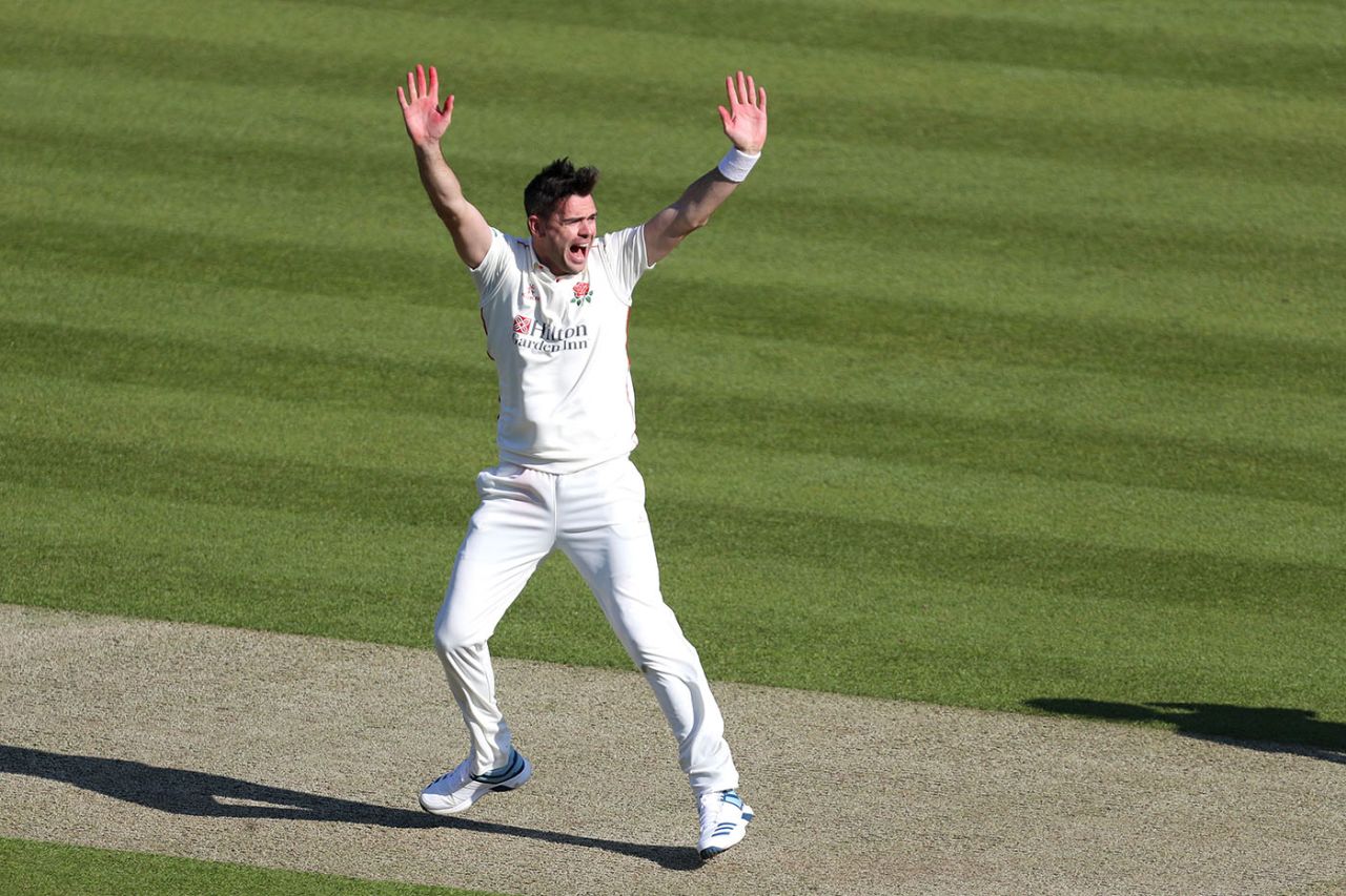 James Anderson appeals, Middlesex v Lancashire, County Championship Division Two, Lord's, April 11, 2019