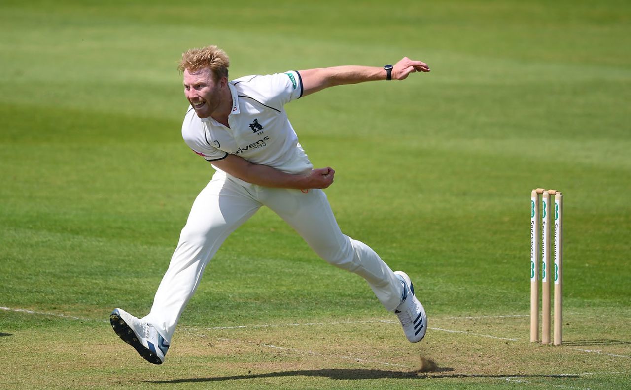 Liam Norwell on his way to a seven-wicket haul, Somerset v Warwickshire, County Championship Division One, Taunton, May 20, 2019