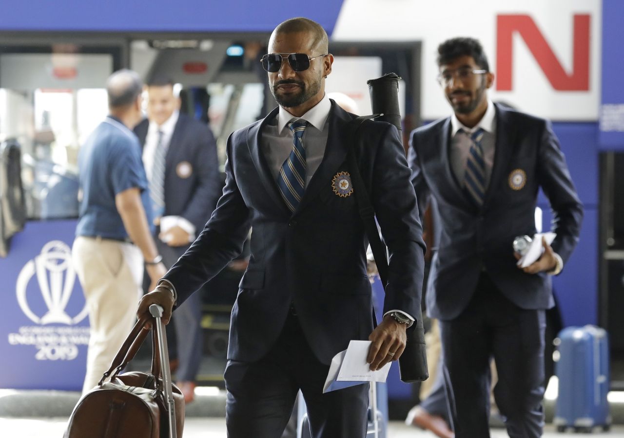 Jasprit Bumrah follows Shikhar Dhawan out of the team bus in London, World Cup 2019, London, May 22, 2019
