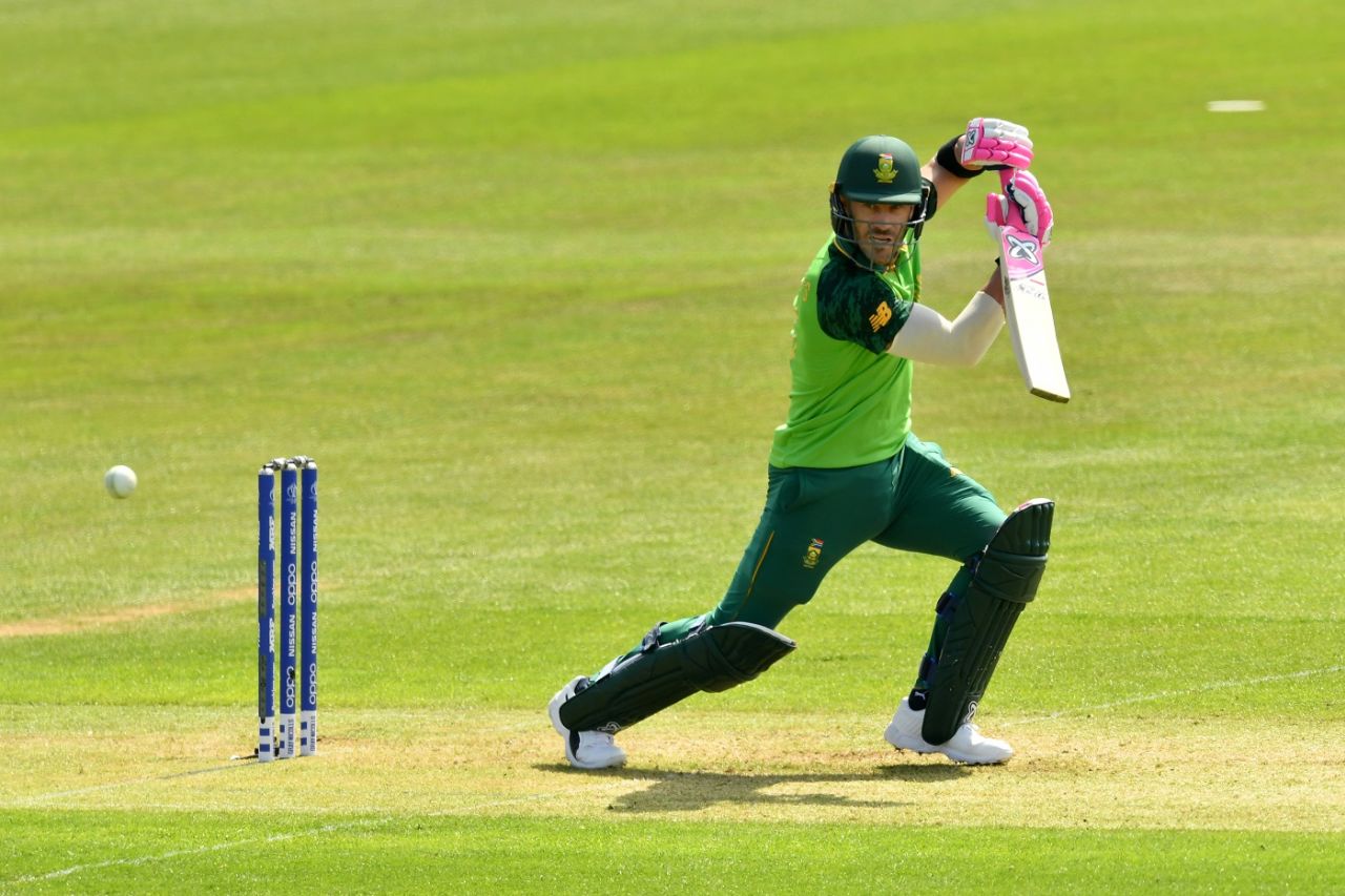 Faf du Plessis plays on the off side, South Africa v Sri Lanka, warm-up match, World Cup 2019, Cardiff, May 24, 2019