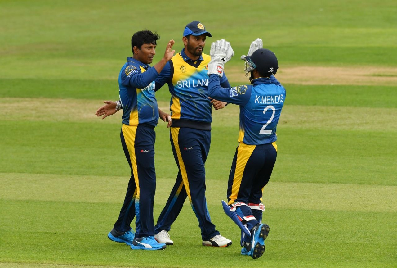 Jeevan Mendis strikes against the run of play, South Africa v Sri Lanka, World Cup 2019 warm-up, Cardiff, May 24, 2019