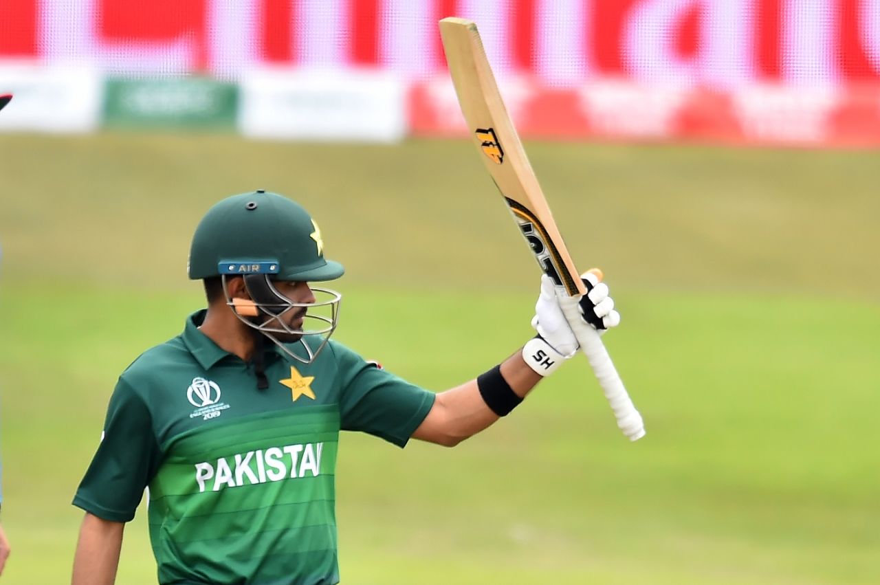 Babar Azam celebrates a hundred, Afghanistan v Pakistan, ICC World Cup warm-up, Bristol, May 24, 2019