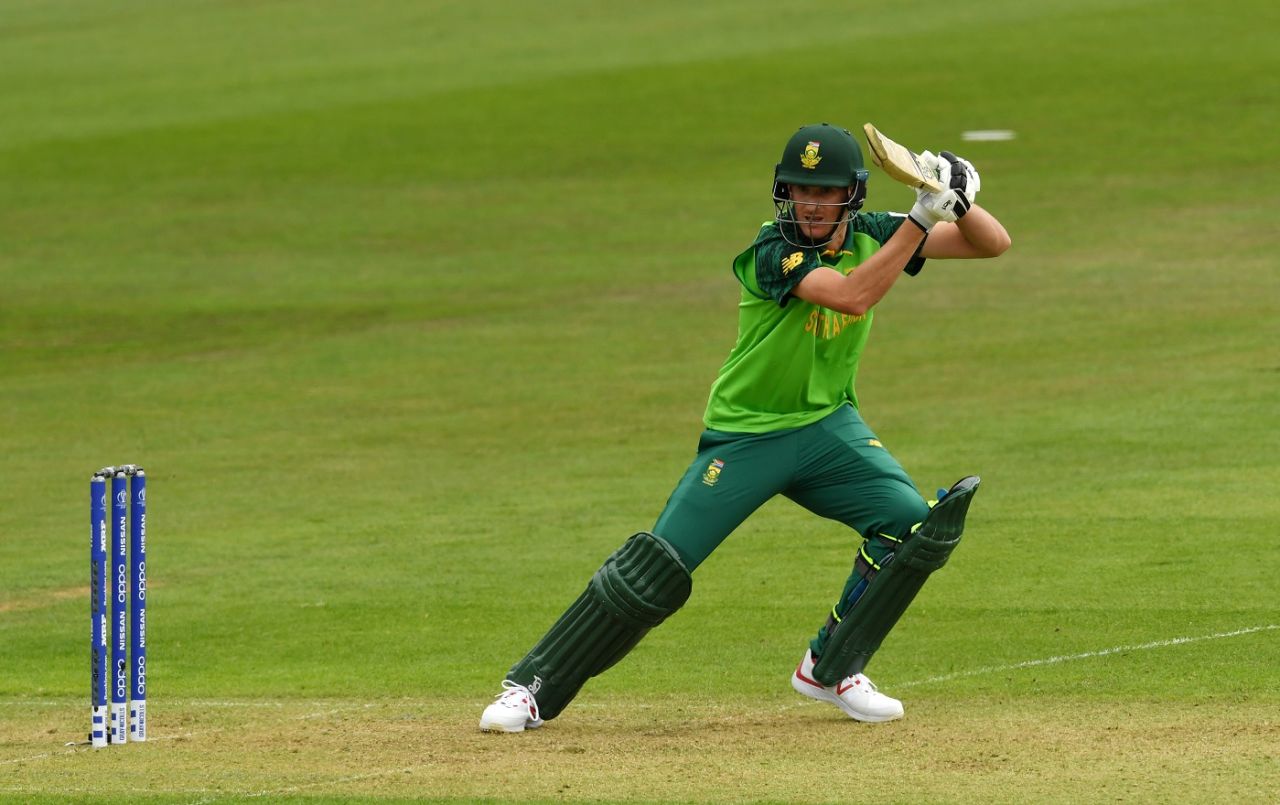 Chris Morris plays one on the off side, South Africa v Sri Lanka, warm-up match, World Cup 2019, Cardiff, May 24, 2019