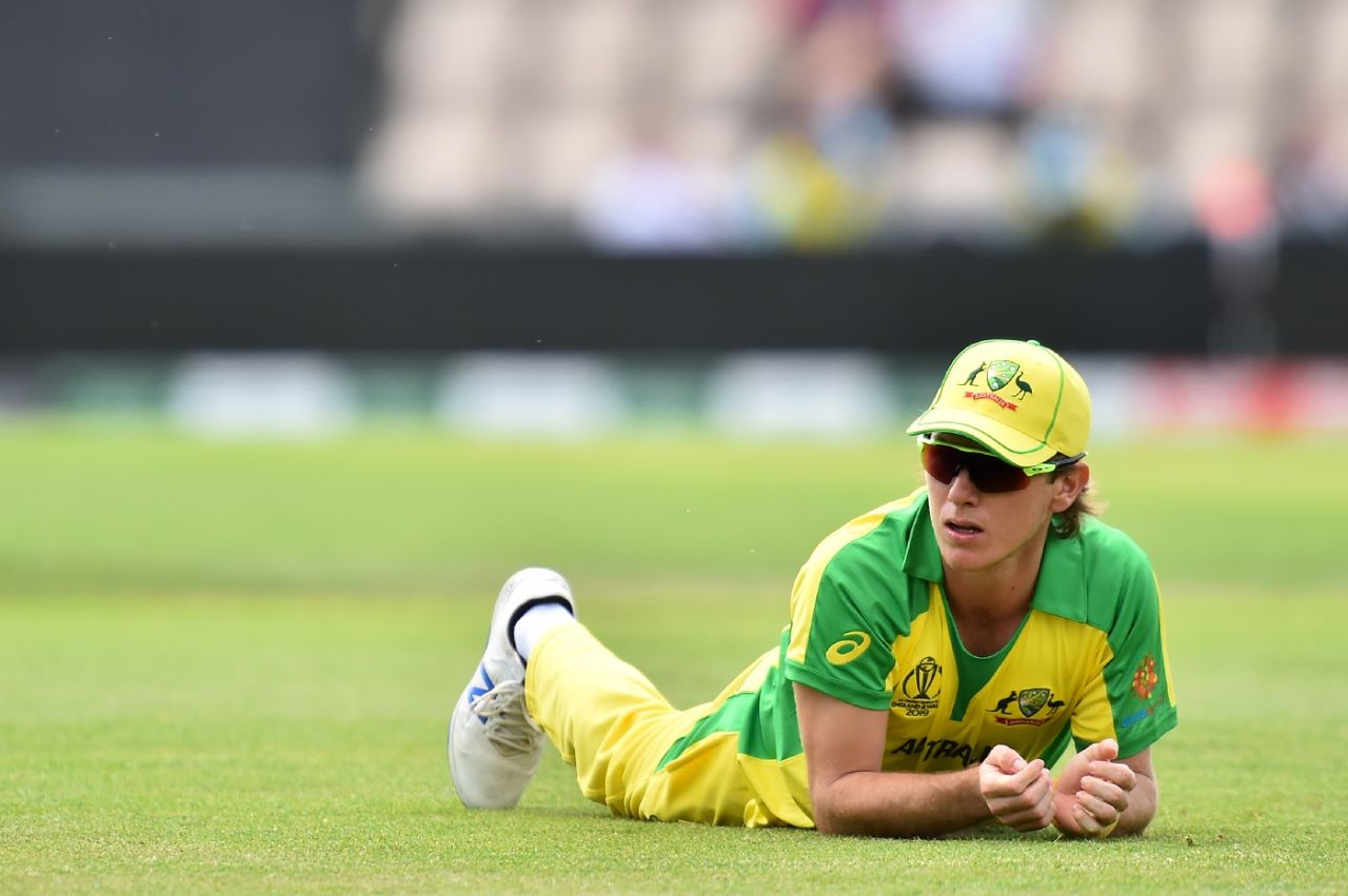 Adam Zampa looks on after a missed chance, England v Australia, World Cup 2019 warm-up, Southampton, May 25, 2019