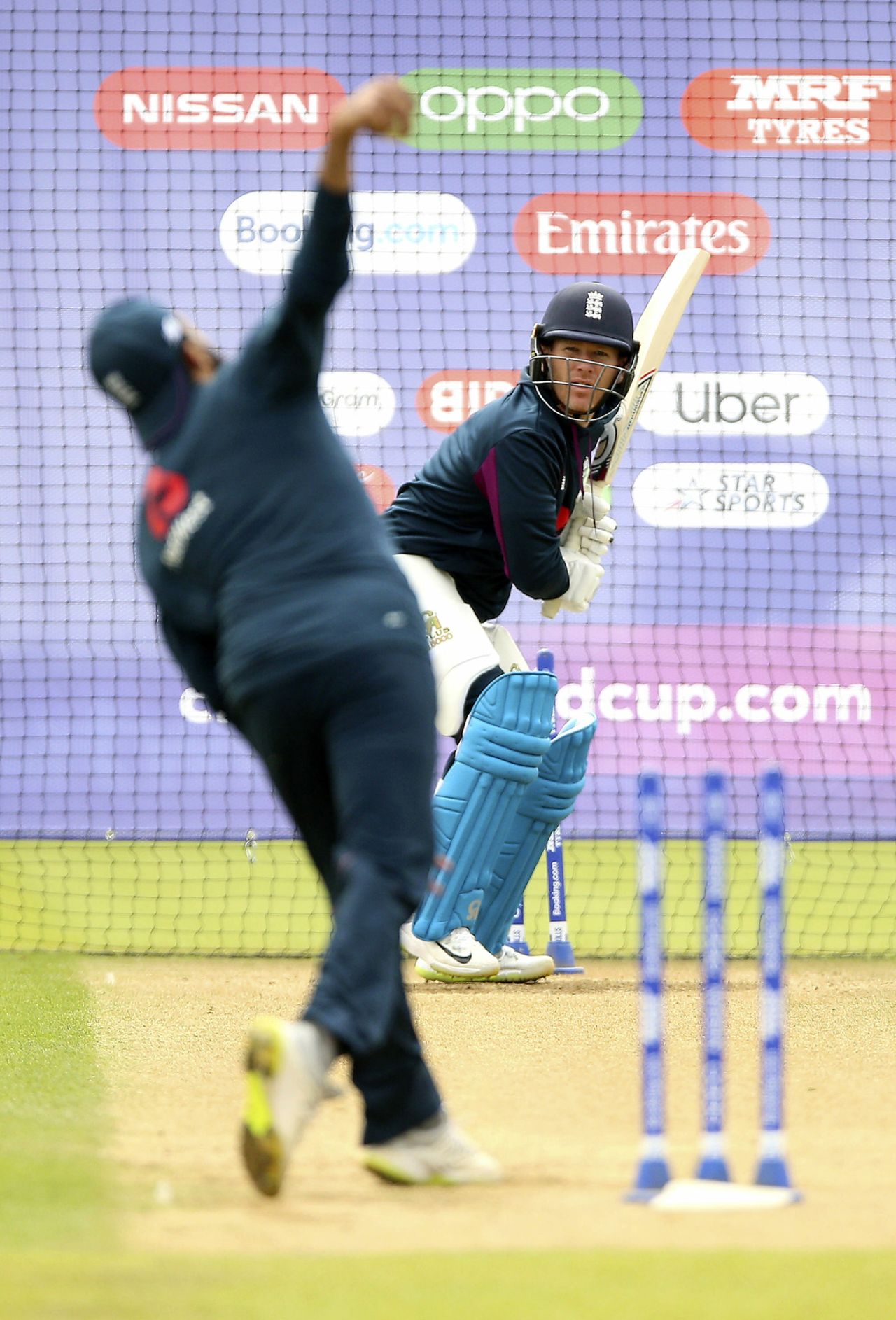 Adil Rashid bowls to Eoin Morgan in the nets, The Oval, May 29, 2019