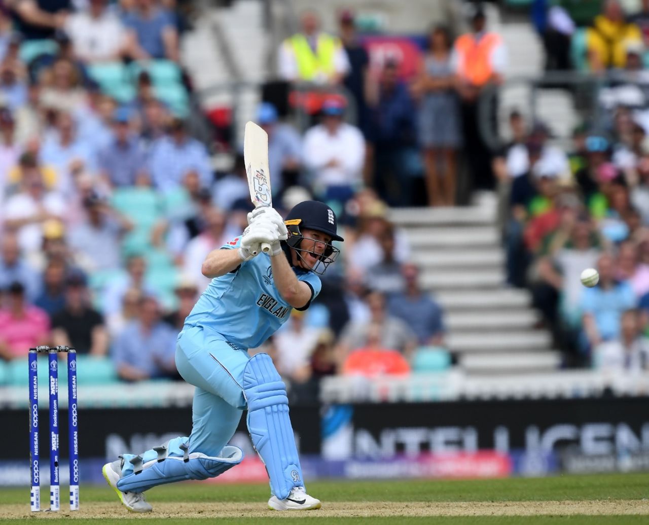 Eoin Morgan maintained England's momentum after the wickets of Jason Roy and Joe Root, England v South Africa, World Cup 2019, The Oval, May 30, 2019