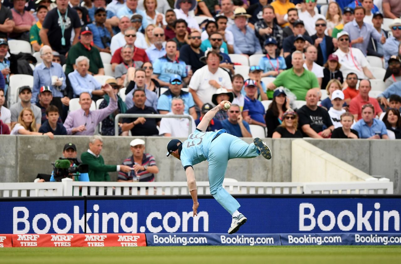 Ben Stokes takes a stunner to dismiss Andile Phehlukwayo, England v South Africa, World Cup 2019, The Oval, May 30, 2019