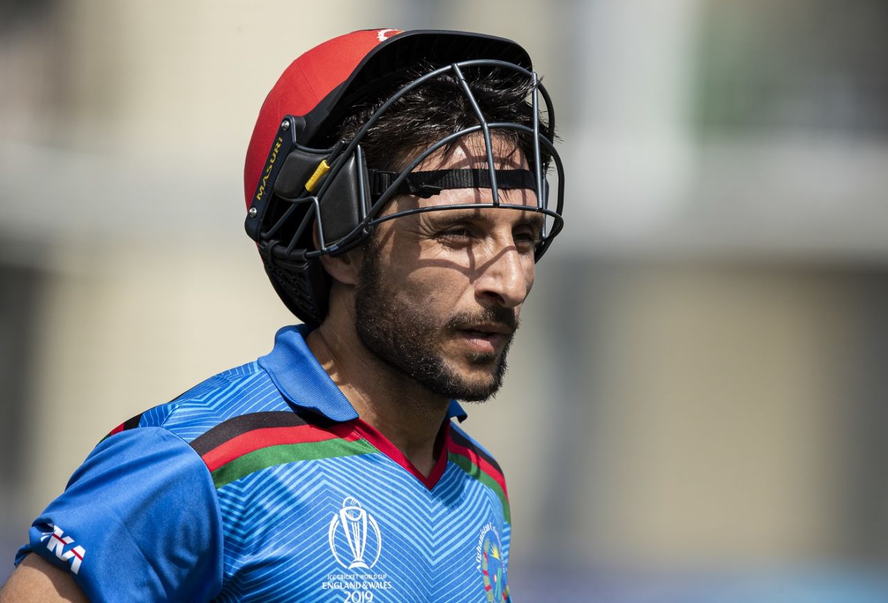 Rahmat Shah walks off the field after being dismissed for 43, Afghanistan v Australia, World Cup 2019, Bristol, June 1, 2019