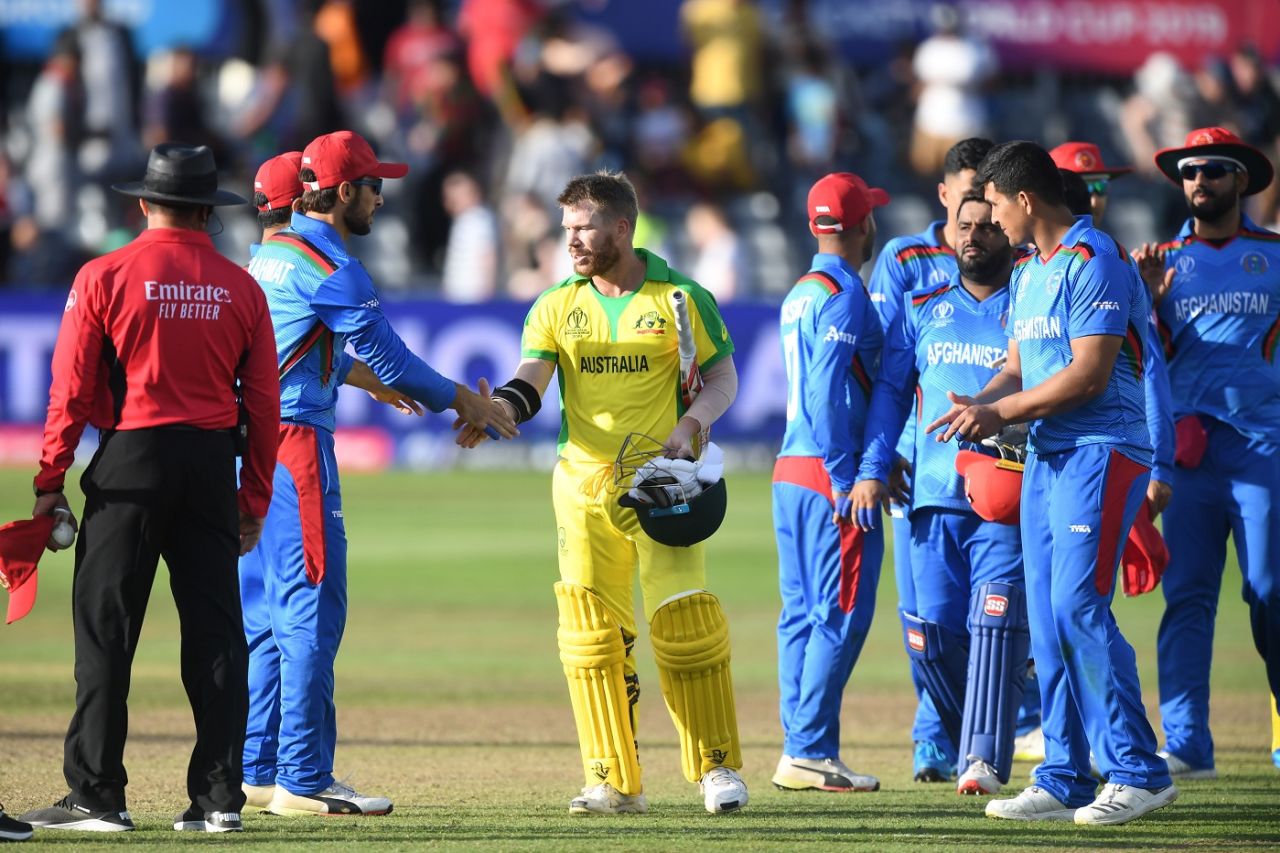 David Warner won Man of the Match for his unbeaten 114-ball 89, Afghanistan v Australia, World Cup 2019, Bristol, June 1, 2019