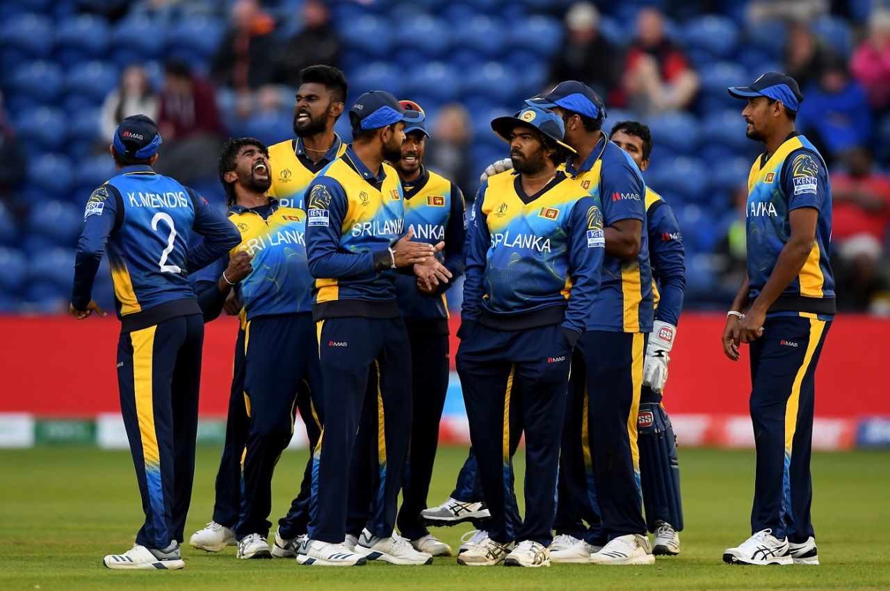 Sri Lanka celebrate a wicket, Afghanistan v Sri Lanka, World Cup 2019, Cardiff, June 4, 2019