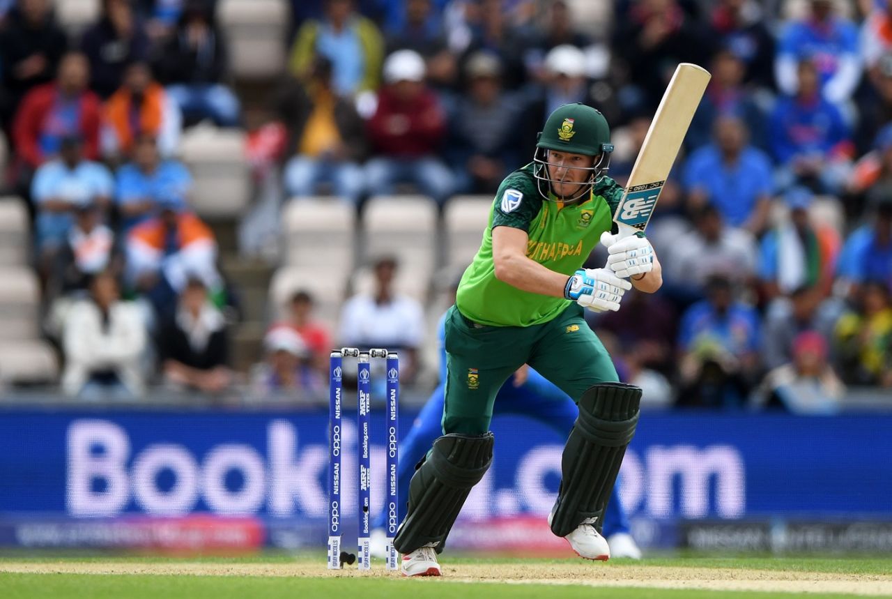David Miller plays a shot to the boundary, India v South Africa, Southampton, World Cup 2019, June 5, 2019  