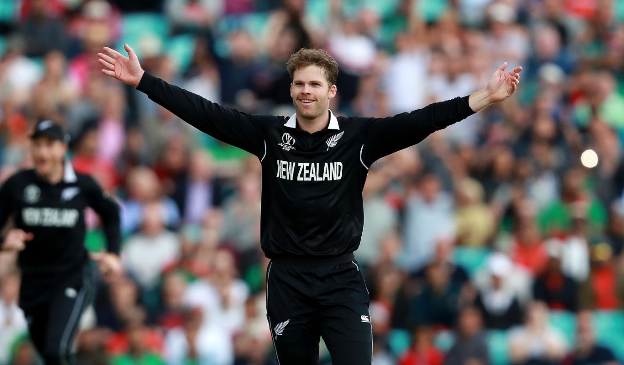 Lockie Ferguson celebrates after getting rid of Tamim Iqbal, Bangladesh v New Zealand, World Cup 2019, The Oval, June 5, 2019