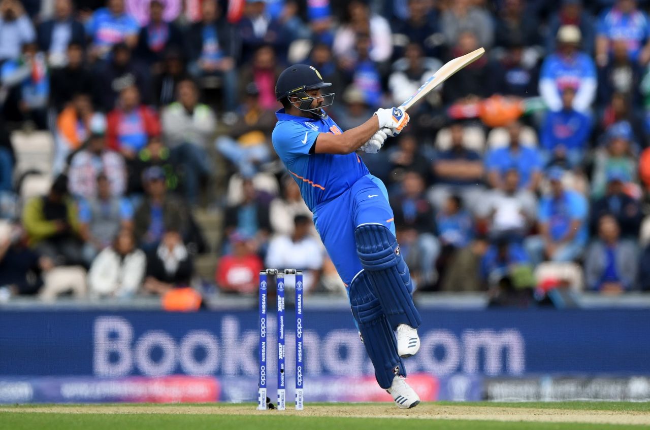 Rohit Sharma pulls the ball for four, India v South Africa, Southampton, World Cup 2019, June 5, 2019