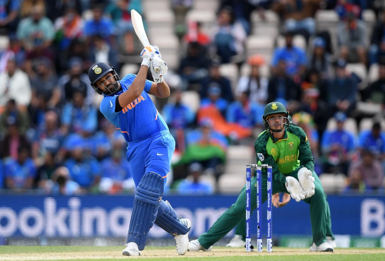 Rohit Sharma hits a six, India v South Africa, Southampton, World Cup 2019, June 5, 2019