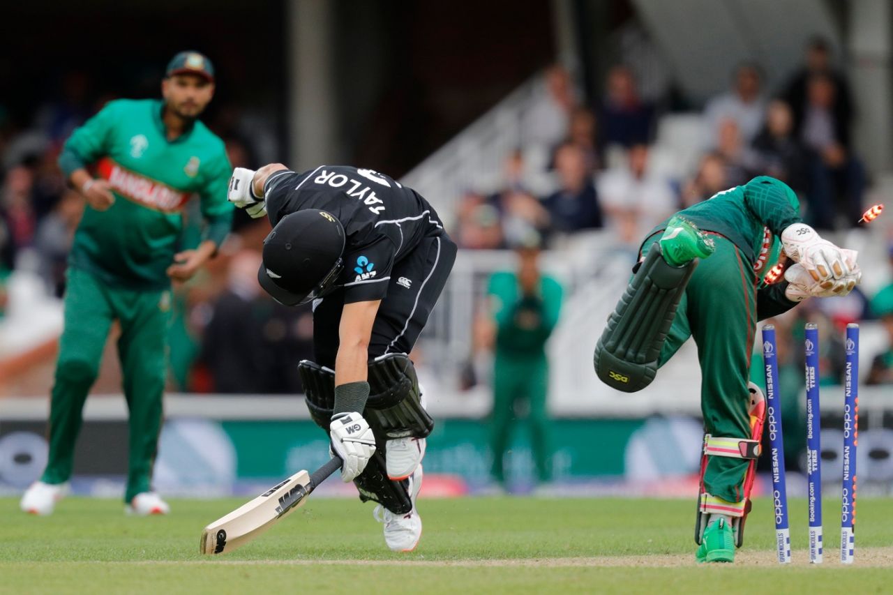 Ross Taylor just makes his ground, Bangladesh v New Zealand, World Cup 2019, The Oval, June 5, 2019