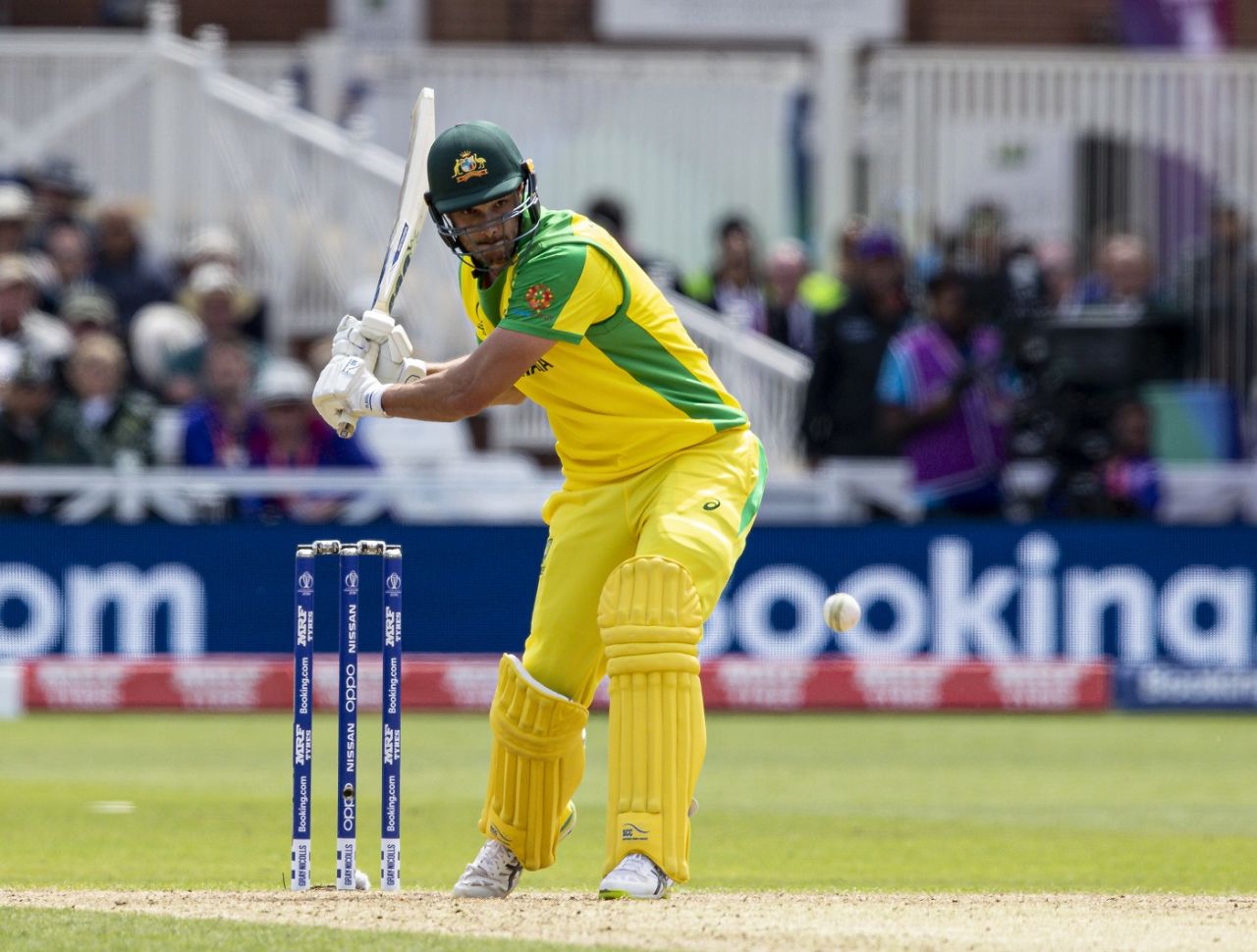 Nathan Coulter-Nile hits a boundary, Australia v West Indies, World Cup 2019, Trent Bridge, June 6, 2019