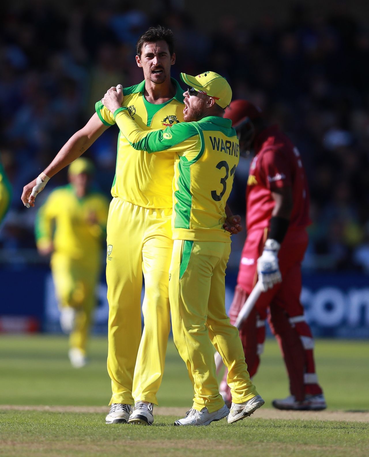 Mitchell Starc celebrates Jason Holder's wicket, Australia v West Indies, World Cup 2019, Trent Bridge, June 6, 2019