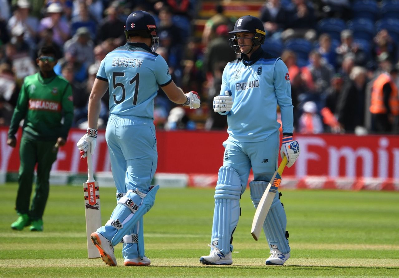 Jason Roy and Jonny Bairstow get England off to a good start, England v Bangladesh, World Cup 2019, Cardiff, June 8, 2019