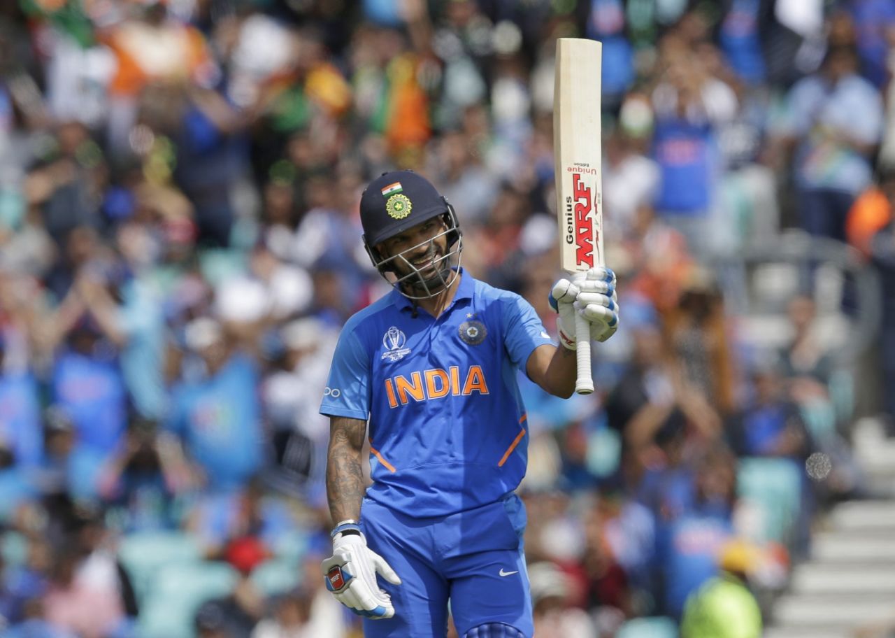 Shikhar Dhawan celebrates his 50, Australia v India, World Cup 2019, The Oval, June 9, 2019