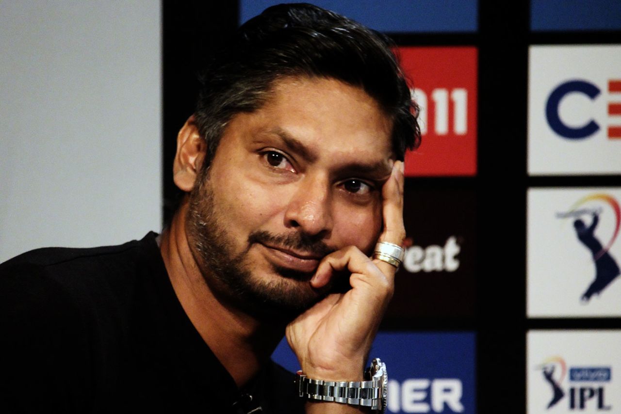 Kumar Sangakkara talks to the media, Mumbai, March 22, 2019