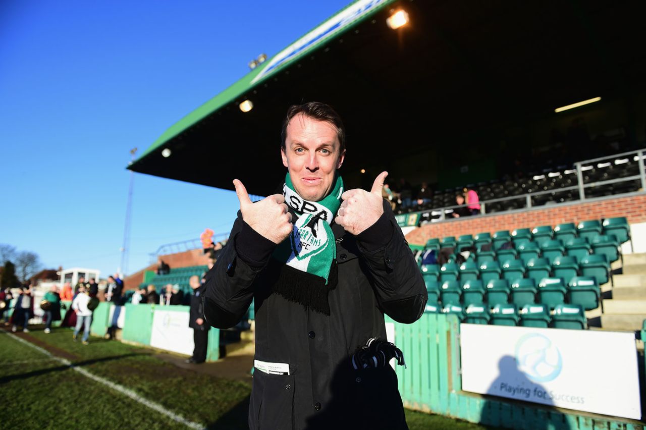 Graeme Swann at a FA Cup match between Blyth Spartans and Birmingham City at Croft Park, Blyth, January 3, 2015