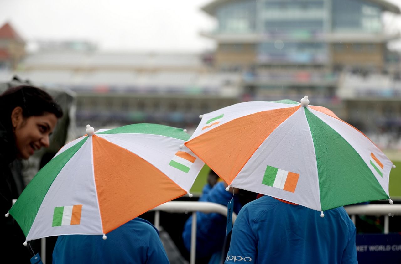Indian fans came out armed with umbrellas, India v New Zealand, World Cup 2019, Trent Bridge, June 13, 2019