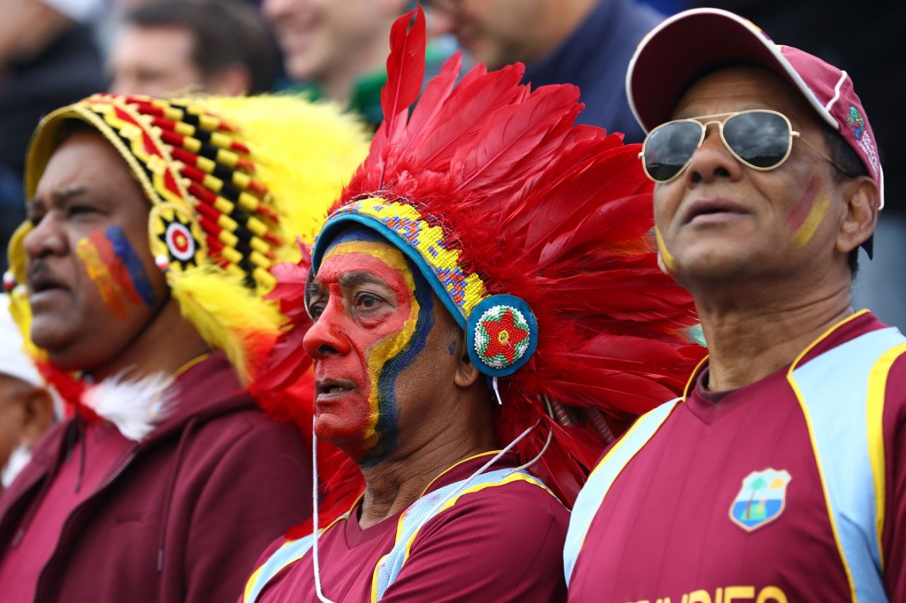 West Indies fans sing their national anthem before the match, England v West Indies, World Cup 2019, Southampton, June 14, 2019