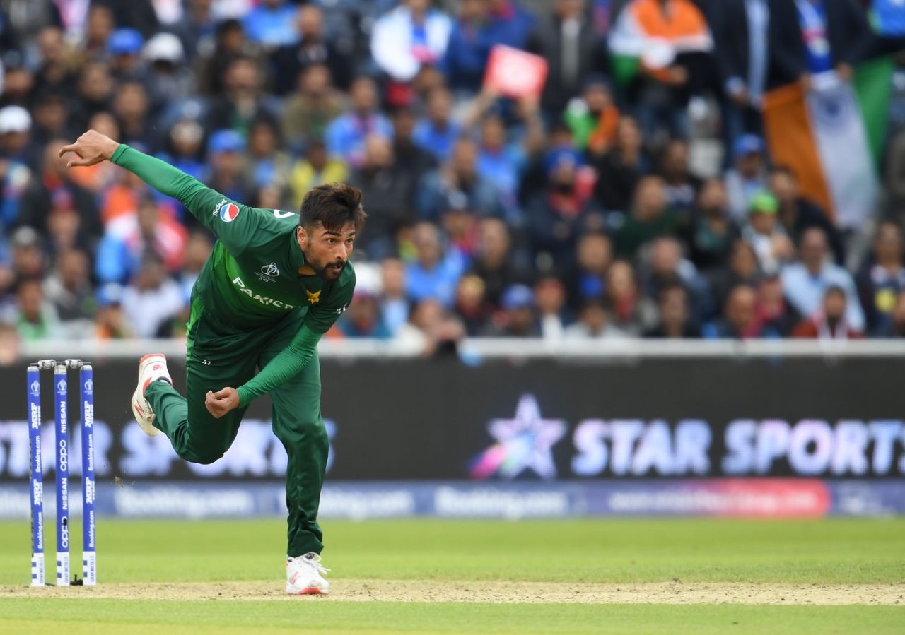 Mohammad Amir was the pick of the Pakistan bowlers, India v Pakistan, World Cup 2019, Old Trafford, June 16, 2019 