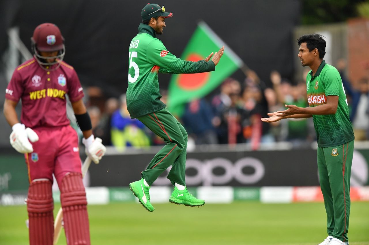Mustafizur Rahman was Bangladesh's most successful bowler, Bangladesh v West Indies, World Cup 2019, Taunton, June 17, 2019