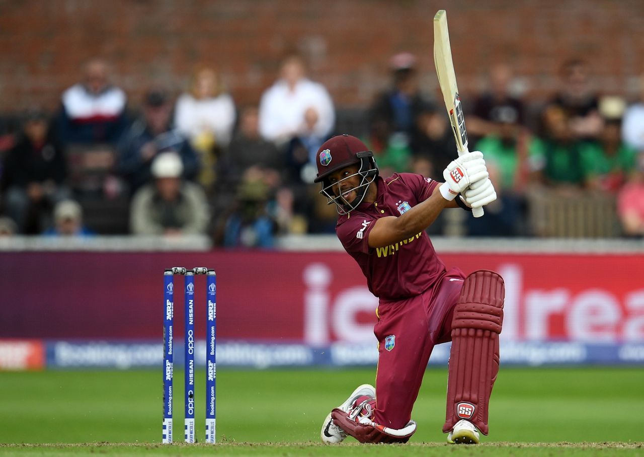 Shai Hope fell four short of a hundred, Bangladesh v West Indies, World Cup 2019, Taunton, June 17, 2019