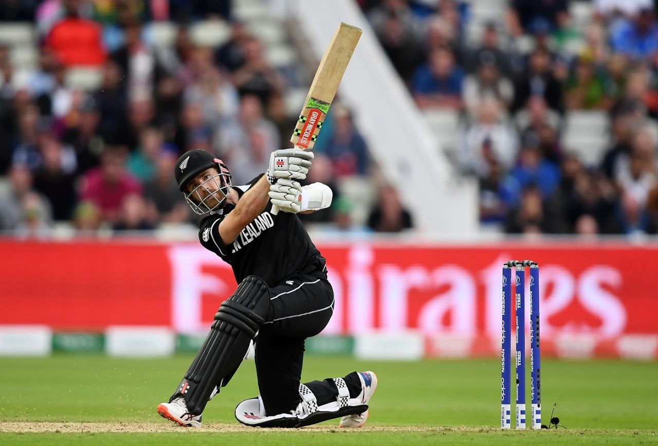 Kane Williamson ties the scores with a six, New Zealand v South Africa, Birmingham, June 19, 2019