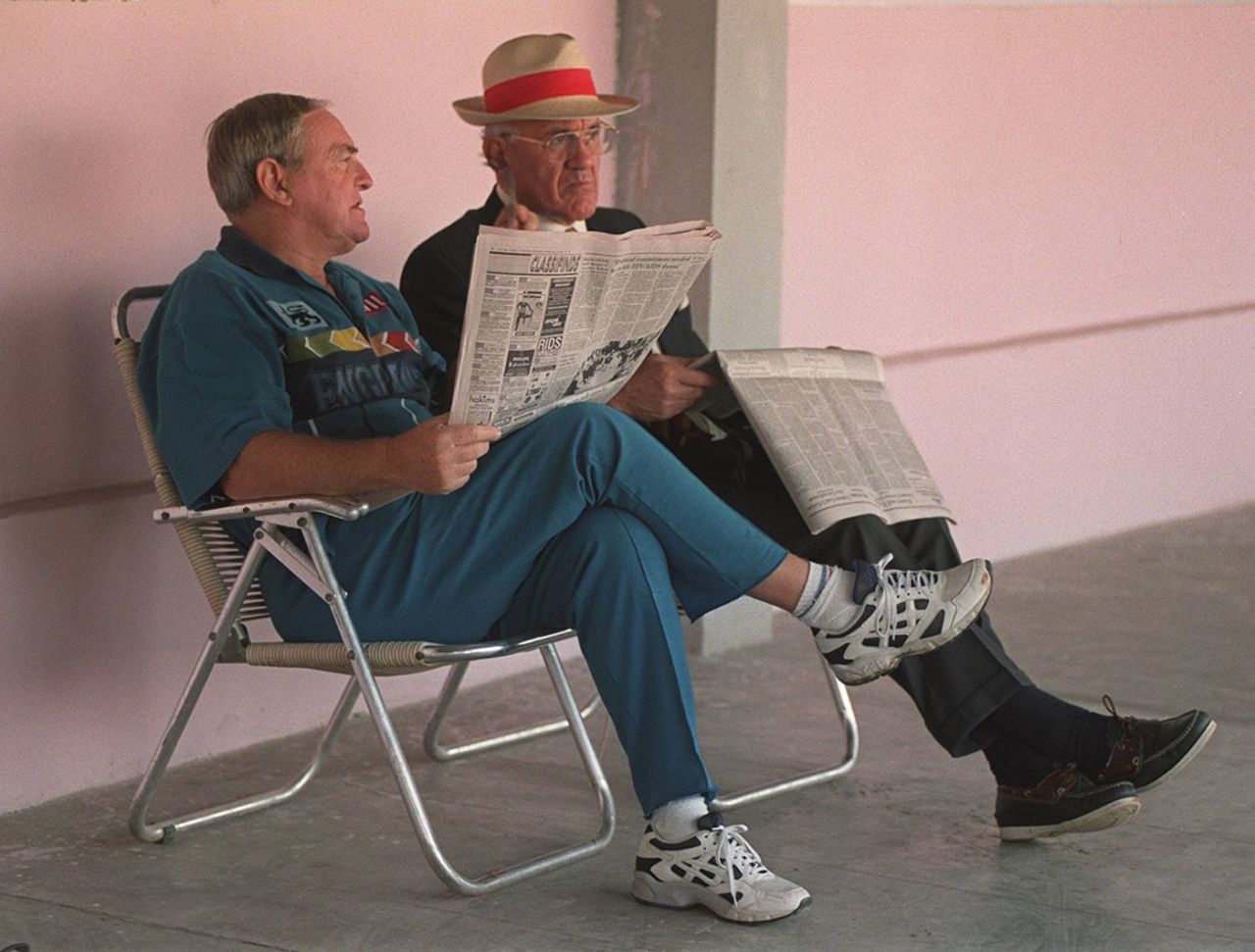 Dennis Silk with Ray Illingworth during the 1996 World Cup