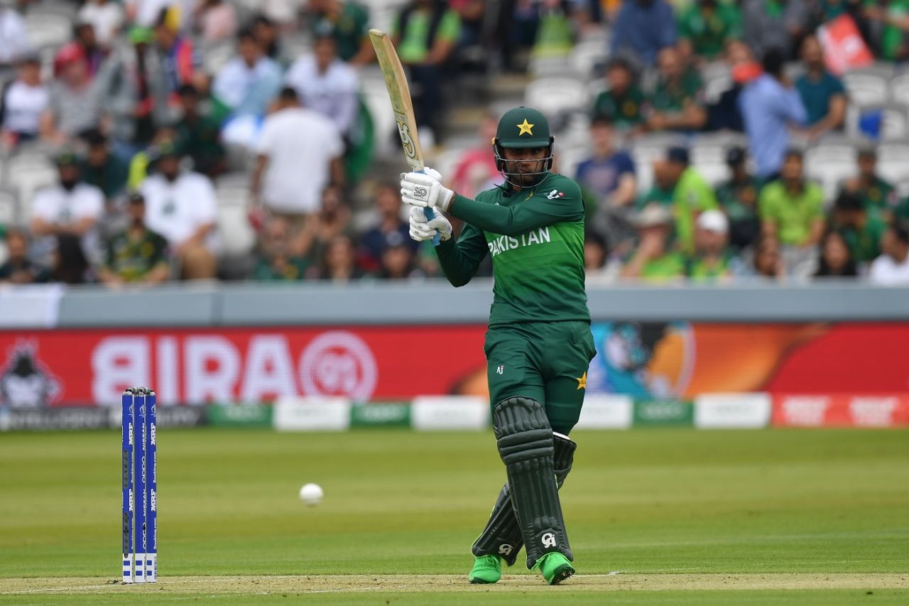 Fakhar Zaman hooks a short ball to the boundary, Pakistan v South Africa, World Cup 2019, Lords, June 7, 2019