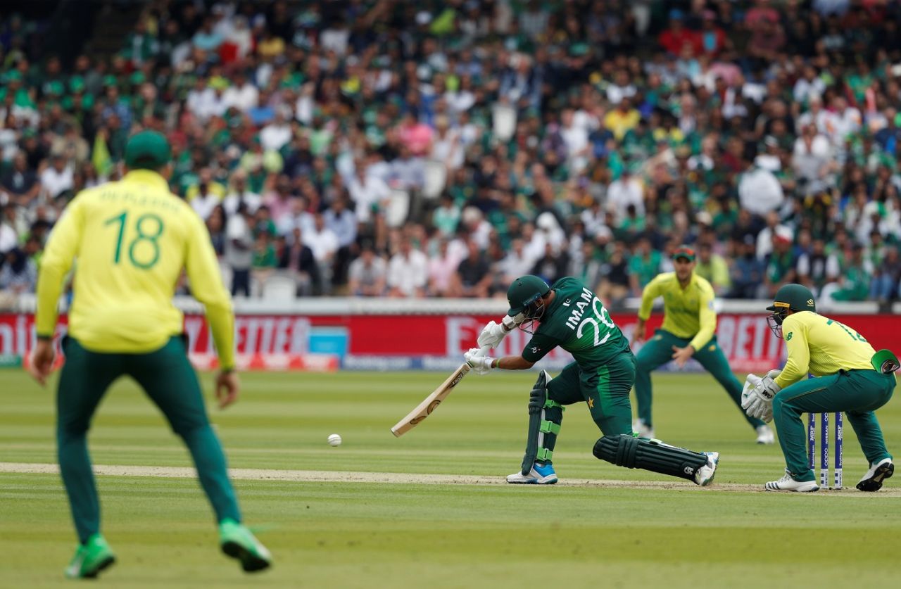 imam-ul-Haq plays a cover drive, Pakistan v South Africa, World Cup 2019, Lords, June 7, 2019