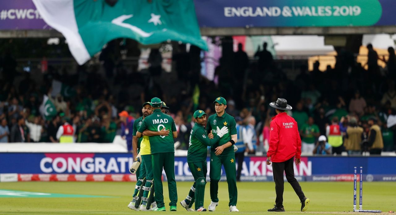 Pakistan celebrate their win over South Africa, Pakistan v South Africa, World Cup 2019, Lords, June 7, 2019