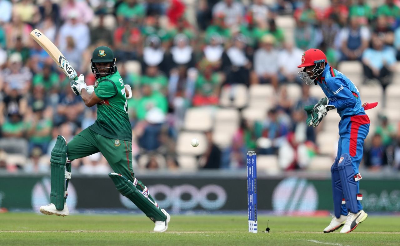 Shakib Al Hasan scored his fifth consecutive fifty, Afghanistan v Bangladesh, World Cup 2019, Southampton, June 24, 2019