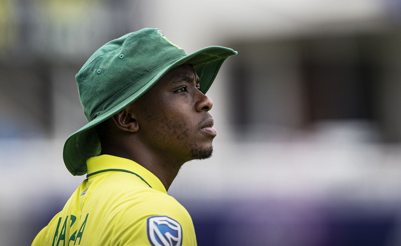 Kagiso Rabada wears a pensive look in the outfield, Pakistan v South Africa, World Cup 2019, Lords, June 7, 2019
